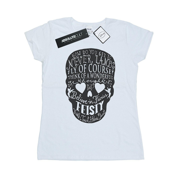 Disney Dam/Kvinnor Tinker Bell Skull Bomull T-shirt L Vit White L