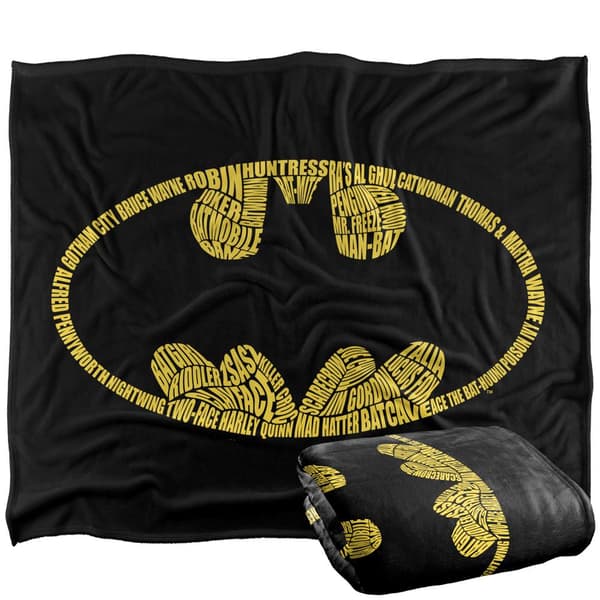 Batman Script Grafisk Logotyp Filt One Size Flerfärgad Multicoloured One Size