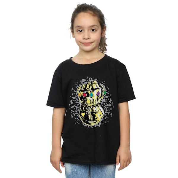 Marvel Girls Avengers Infinity War Thanos Fist Bomull T-shirt 5 Black 5-6 Years