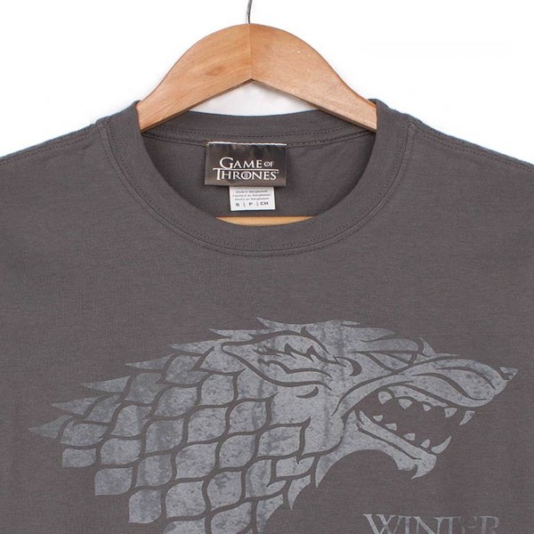 Game of Thrones Mens Winter Is Coming Stark T-shirt M Grå Grey M