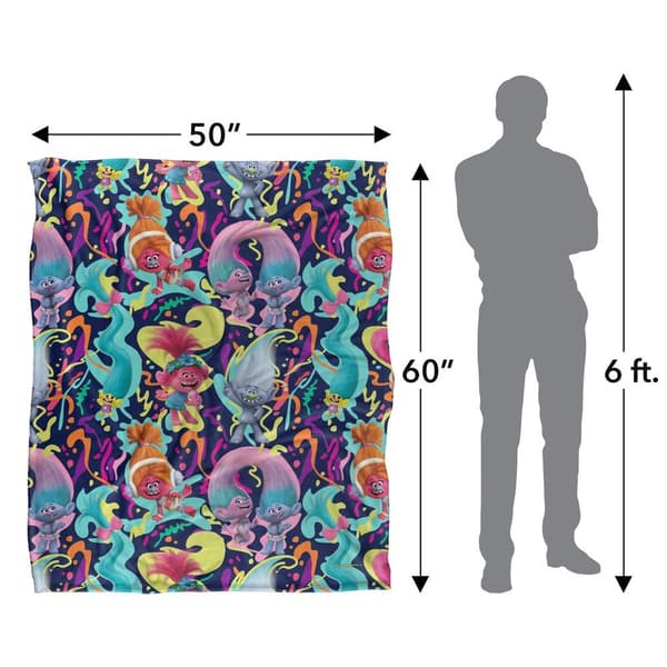 Trolls Trippy Silky Mönstrad Mjuk Filt En Storlek Multi Multicoloured One Size