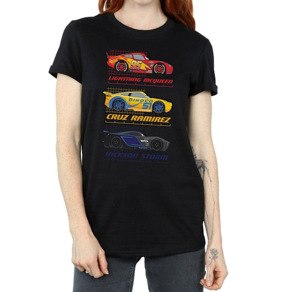 Disney Womens/Ladies Cars Racer Profile Bomull Boyfriend T-Shir White S