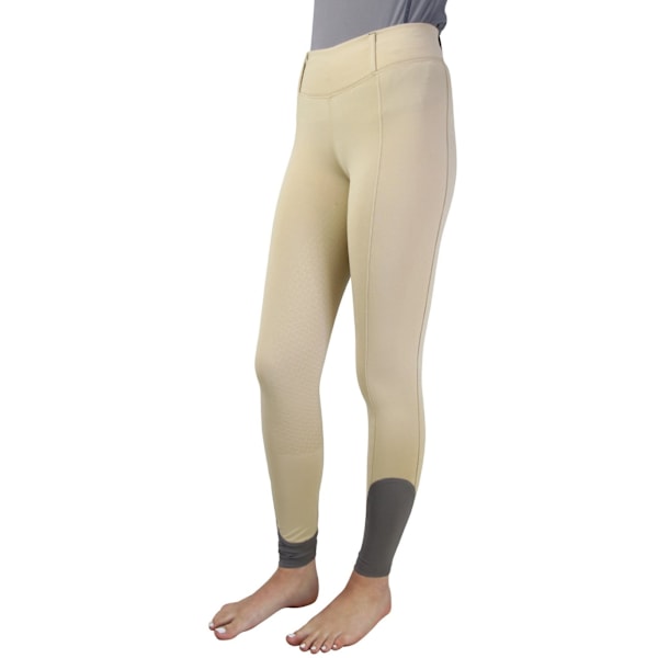 Hy Sport Active Barn/Ungdoms Ridtights Beige/Pencil Point Grey 9-10 Years