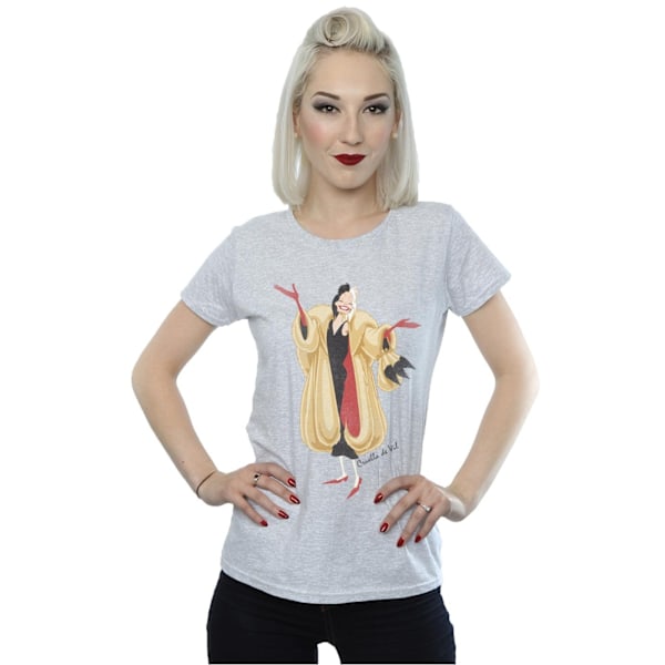 Disney Womens/Ladies Classic Cruella De Vil Bomull T-shirt XXL Heather Grey XXL