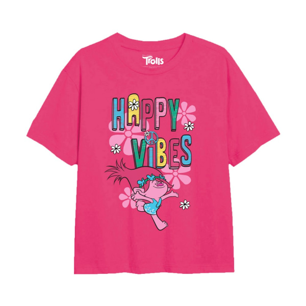 Trolls Girls Happy Vibes T-Shirt 3-4 Years Fuchsia Fuchsia 3-4 Years