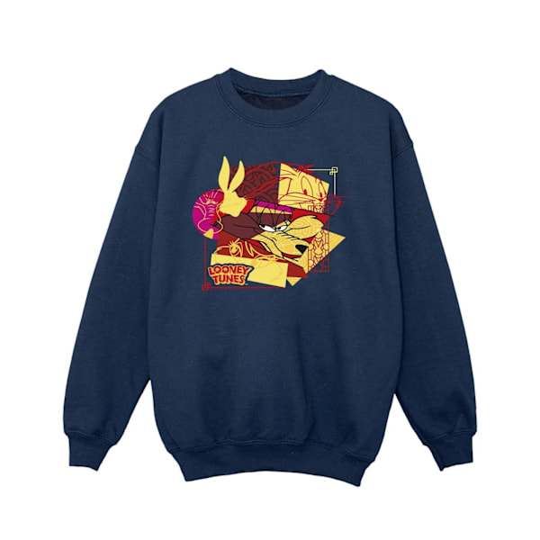 Looney Tunes Girls Wile E Coyote Bugs Rabbit Nyårströja Navy Blue 12-13 Years