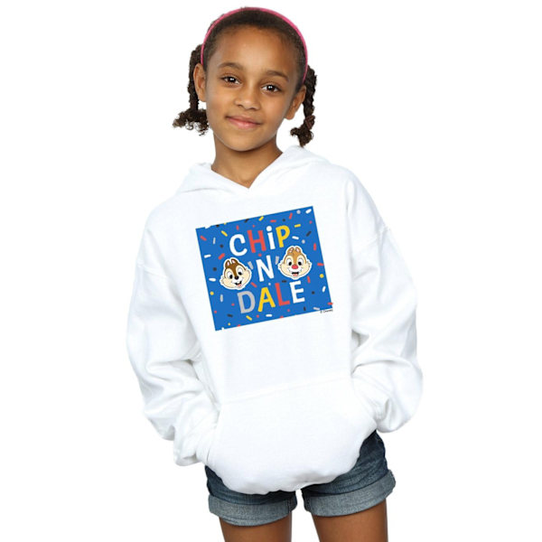 Disney Girls Chip N Dale Blå Ram Hoodie 9-11 År Vit White 9-11 Years