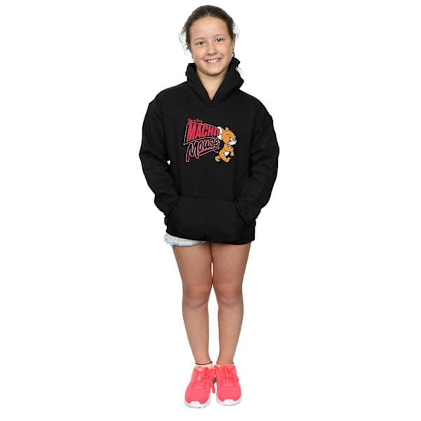 Tom And Jerry Girls Macho Mouse Hoodie 5-6 år Svart Black 5-6 Years