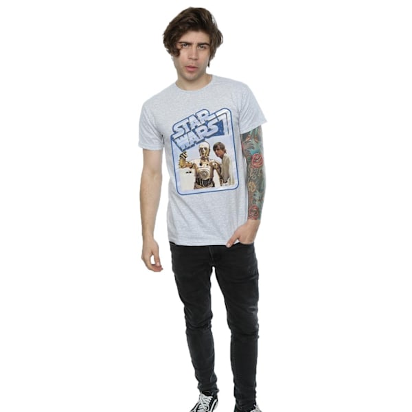 Star Wars Herr Luke Skywalker Och C-3PO T-Shirt S Heather Grey Heather Grey S