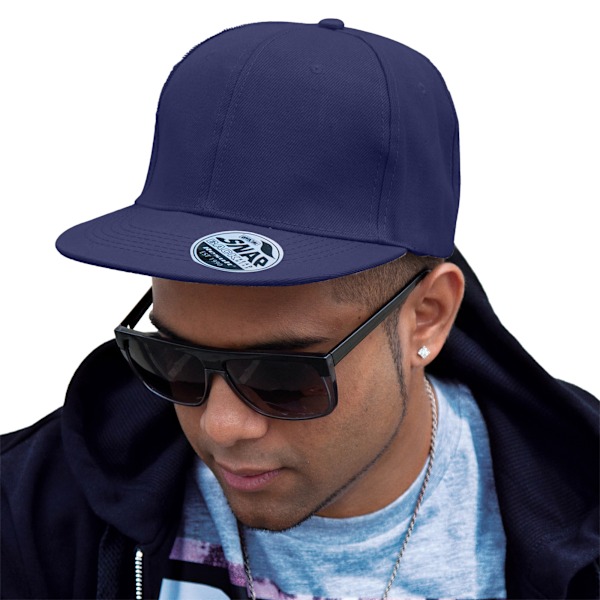 Result Headwear Bronx Original Flat Peak Snapback Cap One Size Navy One Size