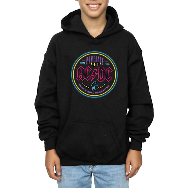 AC/DC Boys Circle Neon Hoodie 9-11 år Svart Black 9-11 Years