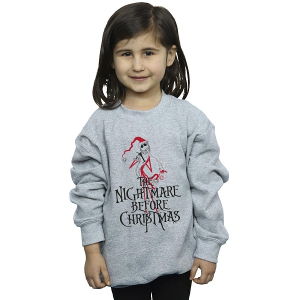 Disney Girls The Nightmare Before Christmas Santa Sweatshirt 7- Sports Grey 7-8 Years