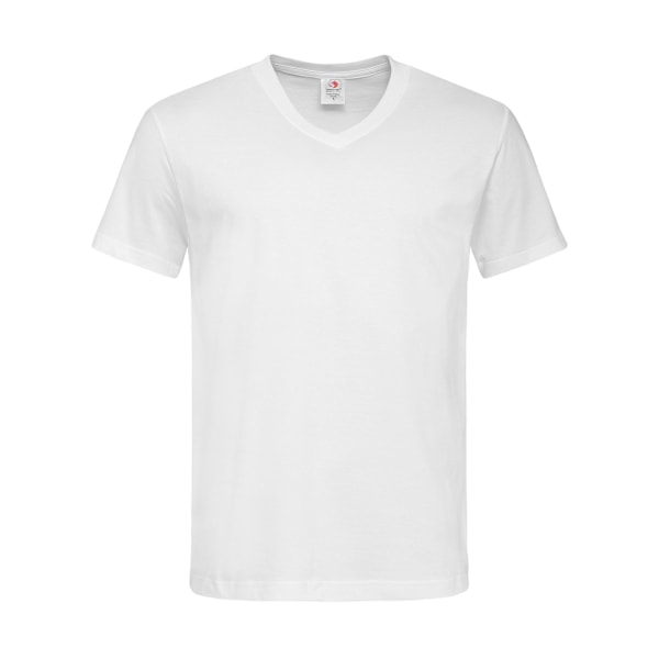 Stedman Herr Klassisk V-ringad T-shirt XL Vit White XL