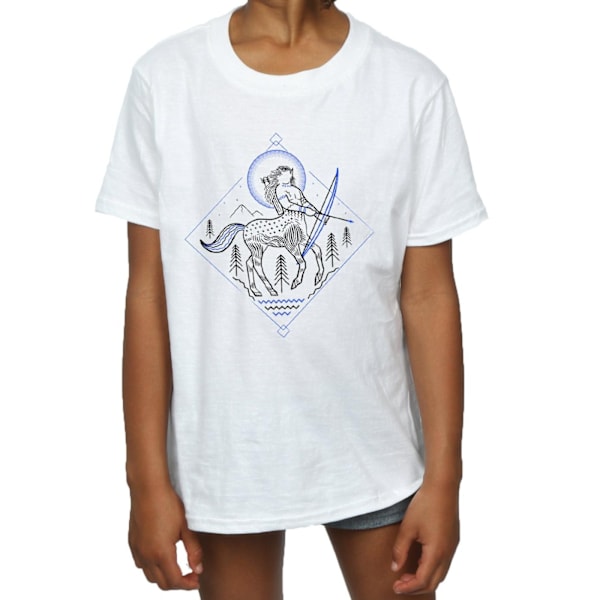 Harry Potter flickor kentaur linjekonst bomull T-shirt 5-6 år vit White 5-6 Years