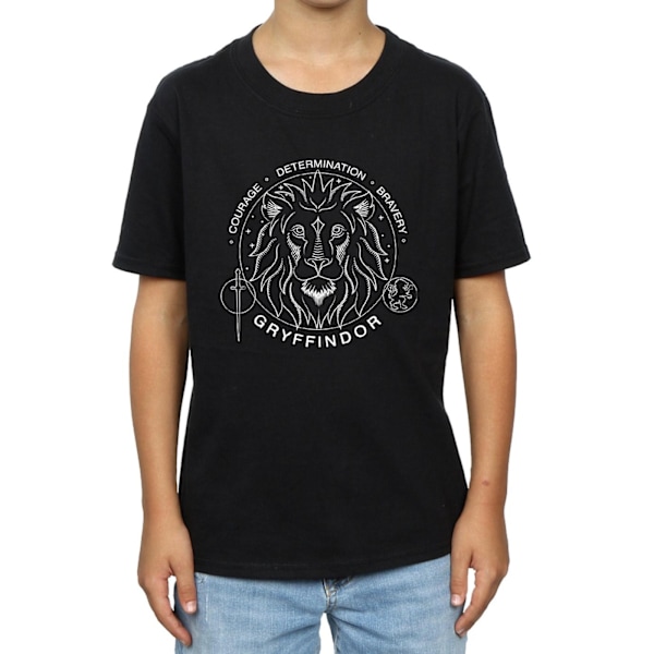 Harry Potter Boys Gryffindor Seal T-shirt 7-8 år Svart Black 7-8 Years