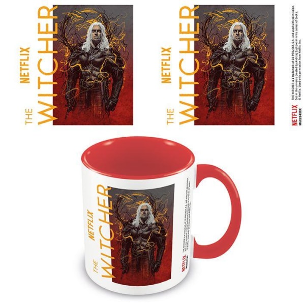 The Witcher Geralt The Wolf Mug En Storlek Röd/Vit/Gul Red/White/Yellow One Size