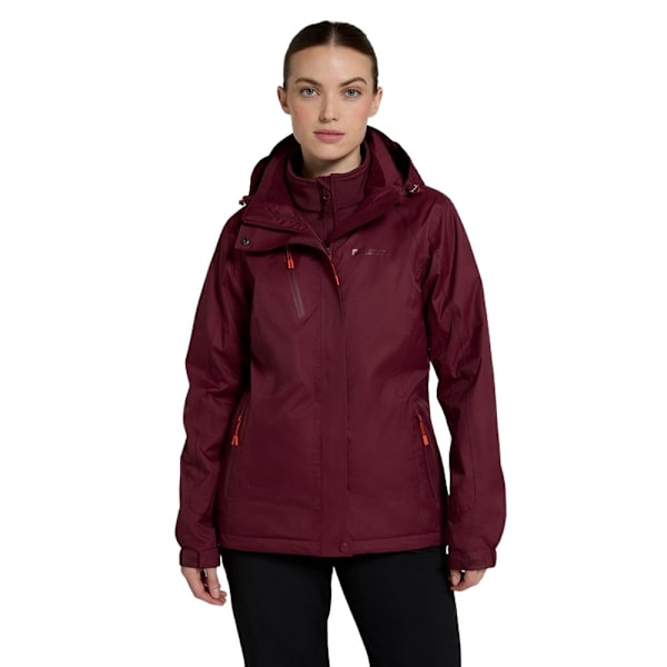 Mountain Warehouse Womens/Ladies Bracken Extreme 3 i 1 Vattentät Jacka 14 UK Burgundy Burgundy 14 UK