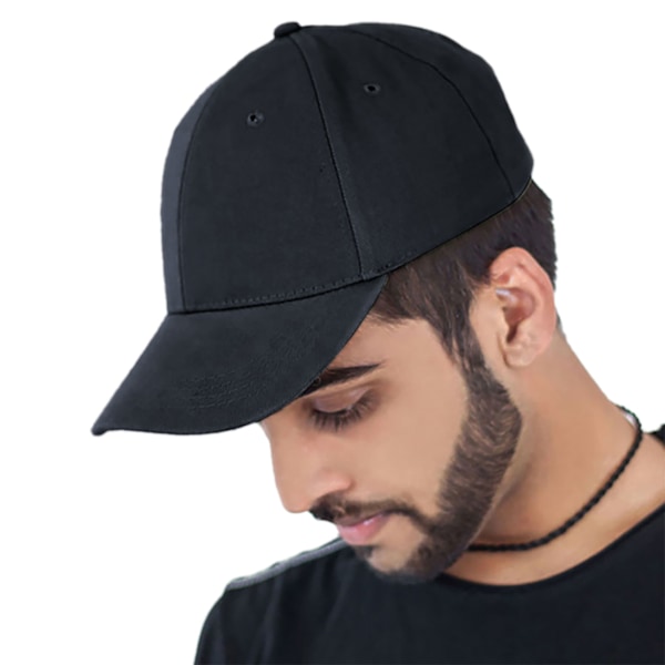 Atlantis Liberty Six Buckle Borstad Bomull 6 Panel Cap En Storlek Black One Size