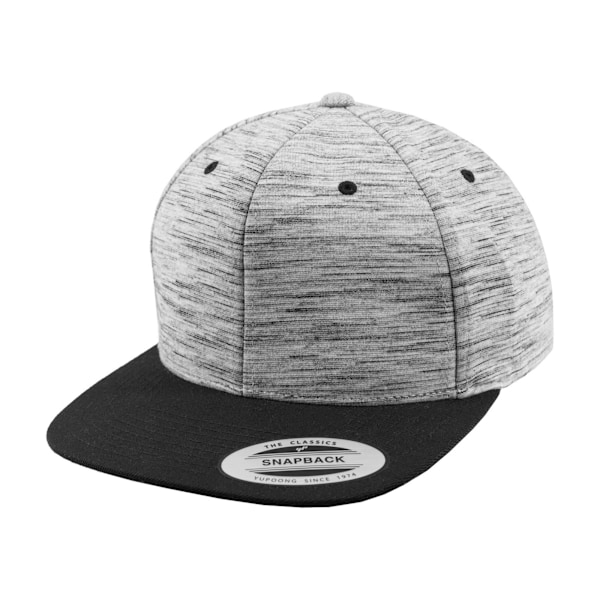 Flexfit By Yupoong Unisex Stripes Melange Crown Snapback Cap On Black/ Grey One Size