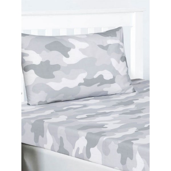Bedding & Beyond Camouflage Fitted Bed Sheet Set Double White/G White/Grey Double