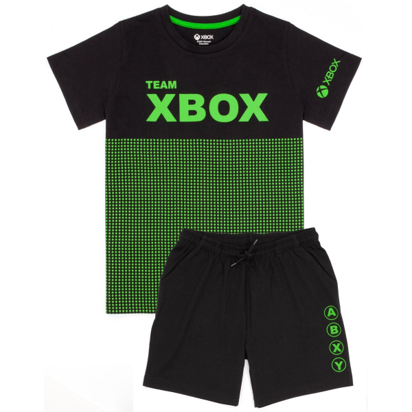 Xbox barn/barn kort pyjamas set 9-10 år svart/grön Black/Green 9-10 Years