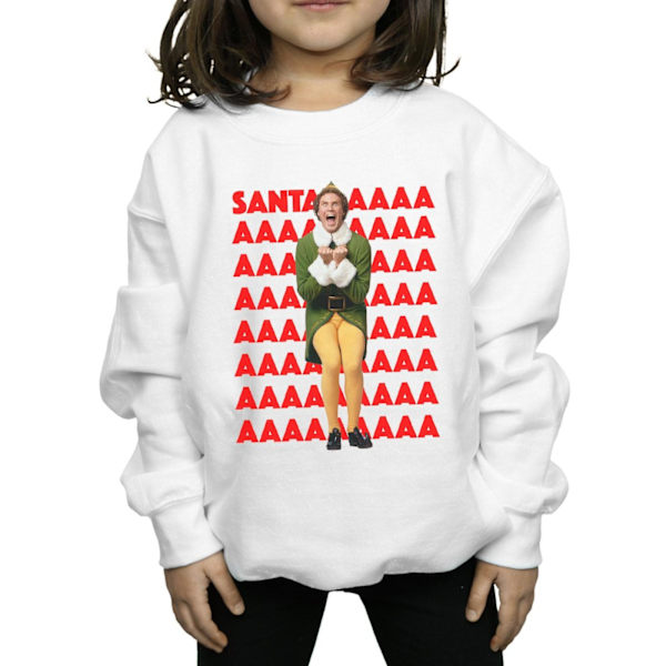 Elf Girls Buddy Santa Scream Sweatshirt 12-13 år Vit White 12-13 Years