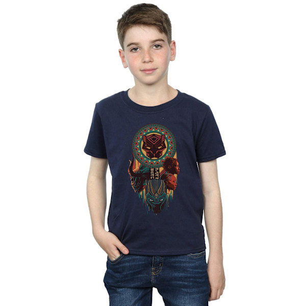 Marvel Boys Black Panther Totem T-Shirt 12-13 år Marinblå Navy Blue 12-13 Years