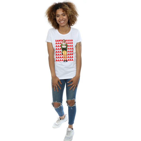 Elf Dam/Damer Buddy Santa Scream Bomull T-shirt M Vit White M