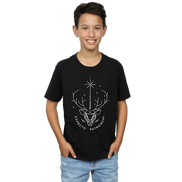 Harry Potter Boys Expecto Patronum Bomull T-shirt 7-8 år Svart Black 7-8 Years