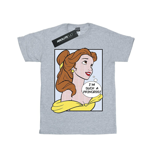 Disney Princess Girls Belle Pop Art Bomull T-shirt 5-6 år Sp Sports Grey 5-6 Years