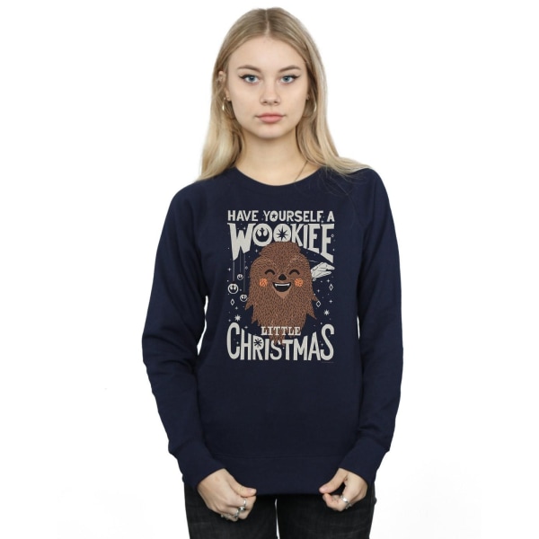 Star Wars Dam/Kvinnor Wookiee Liten Jultröja XXL Navy Blue XXL