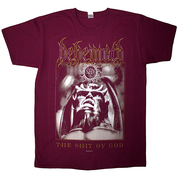 Behemoth Unisex Vuxen The Shit Ov God Omslag Baksideströja Red S