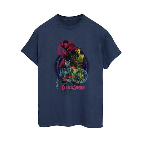 Marvel Womens/Ladies Doctor Strange Rainbow Cotton Boyfriend T-shirt Navy Blue M