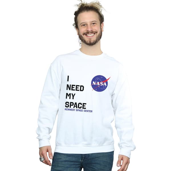 NASA Mens I Need My Space Sweatshirt L Vit White L