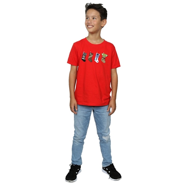 Star Wars Julstrumpor T-shirt för pojkar 7-8 år Röd Red 7-8 Years