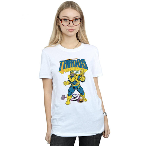 Marvel Dam/Damer Thanos Mad Titan Snap Bomull Boyfriend T-S White L