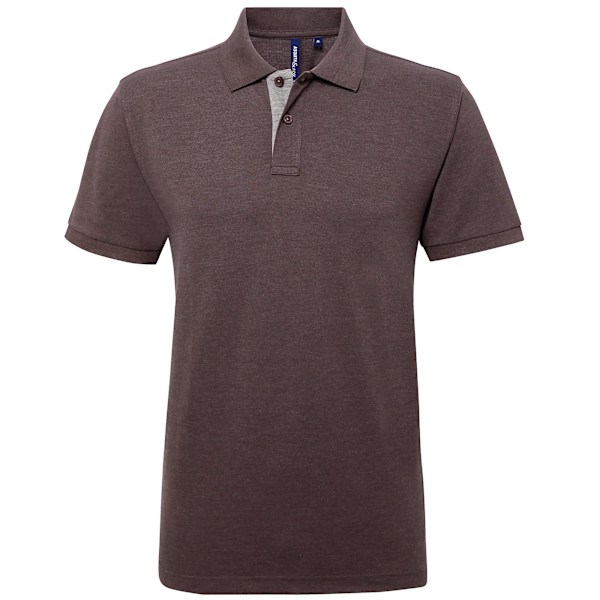 Asquith & Fox Klassisk polotröja med kontrastfärg för män, 3XL, kolgrå Charcoal/ Heather Grey 3XL