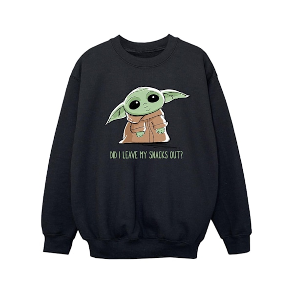 Star Wars Girls The Mandalorian Grogu Snacks Meme Sweatshirt 5-6 år Black 5-6 Years