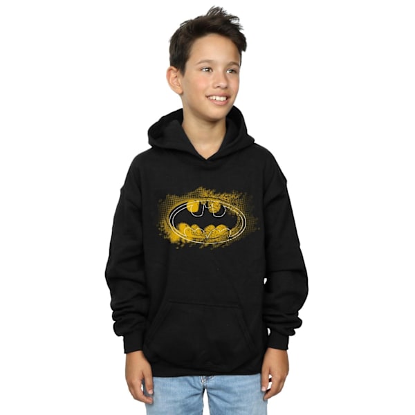 DC Comics Boys Batman Spray Logo Hoodie 9-11 år Svart Black 9-11 Years