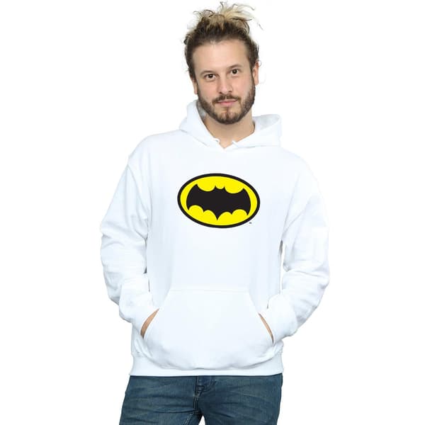 DC Comics Herr Batman TV-serie Logotyp Hoodie S Vit White S