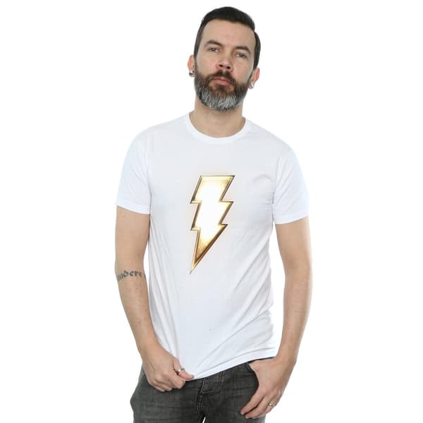 DC Comics Herr Shazam Bolt Logotyp T-Shirt M Vit White M
