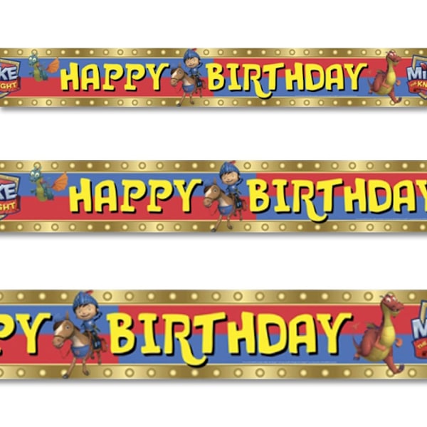 Mike The Knight Foliebanner Happy Birthday En Storlek Flerfärgad Multicoloured One Size