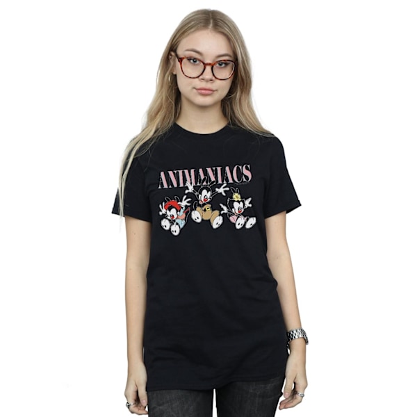 Animaniacs Dam/Damer Grupp Hopp Bomull Pojkvän T-shirt 4X Black 4XL