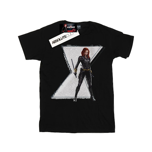 Marvel Womens/Ladies Black Widow Movie Natasha Logo Cotton Boyf Black L