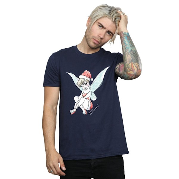 Disney Mens Tinkerbell Julfe T-Shirt 3XL Marinblå Navy Blue 3XL