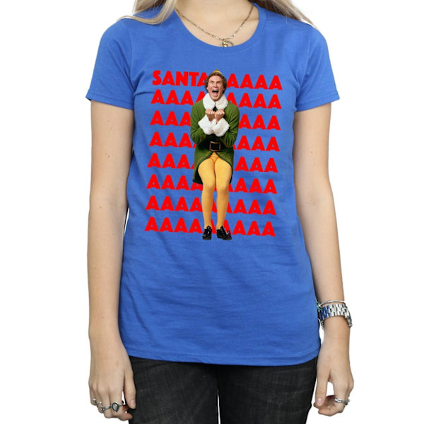 Elf Dam/Damer Buddy Santa Scream Bomull T-shirt XL Royal Blå Royal Blue XL