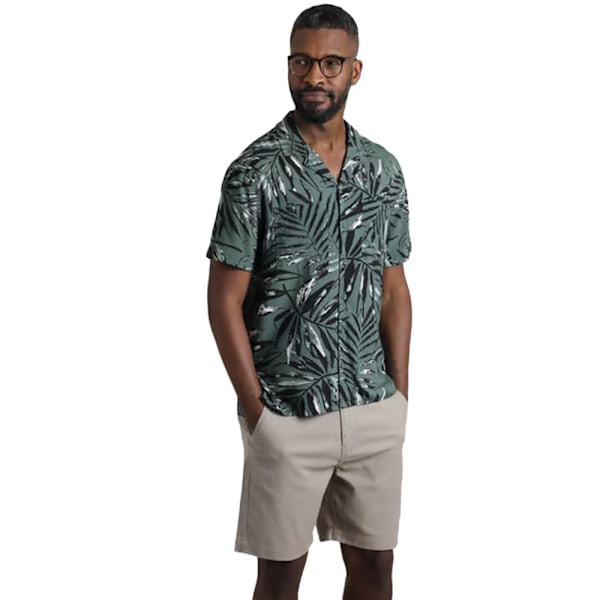 Weird Fish Holborn Hawaiian Eco Viscose Skjorta för män XXL Army Gre Army Green XXL