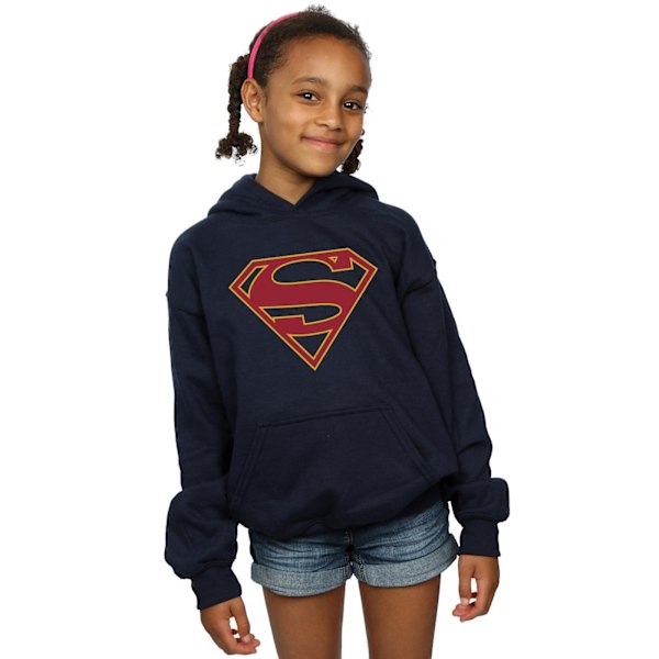 DC Comics Girls Supergirl Logo Hoodie 12-13 år Marinblå Navy Blue 12-13 Years