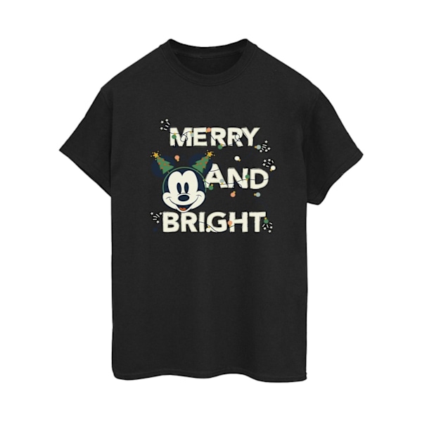 Disney Womens/Ladies Mickey Mouse Merry & Bright Cotton Boyfrie Black XL