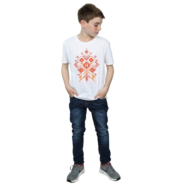 Harry Potter Pojkar Jul Fair Isle T-shirt 7-8 år Vit White 7-8 Years